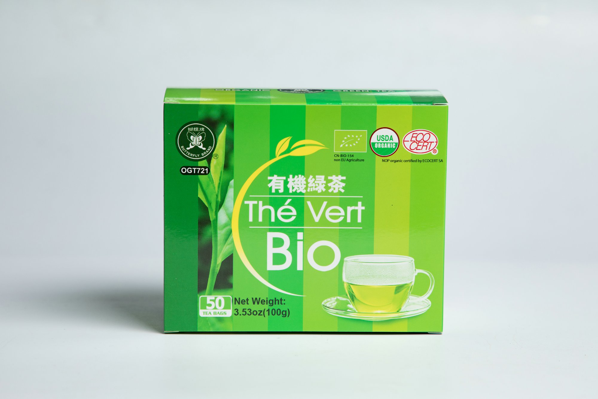 Organic Green Tea Bag #OGT721 2GX50BAGS