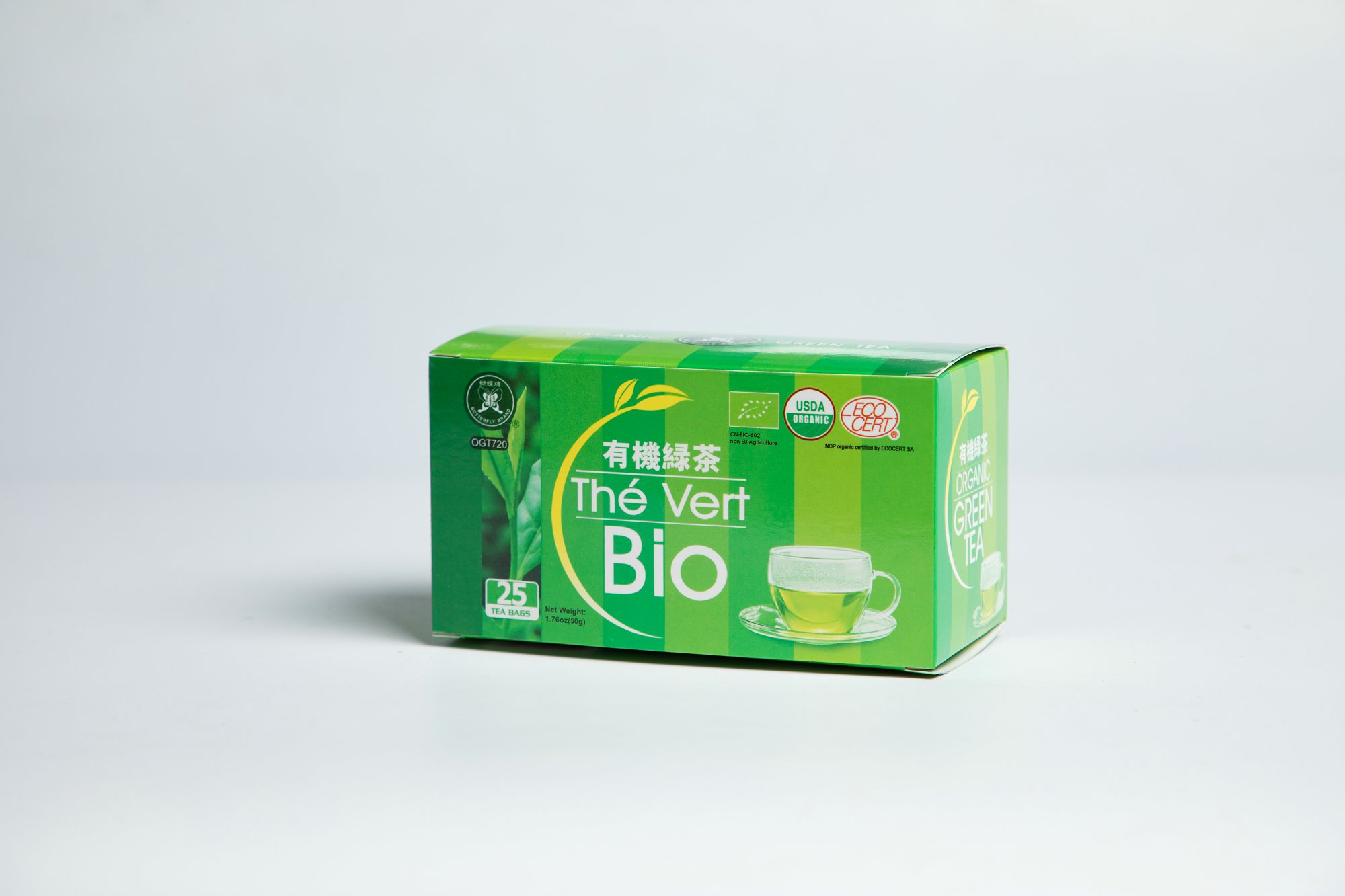 Organic Green Tea Bag #OGT720 2GX25BAGS