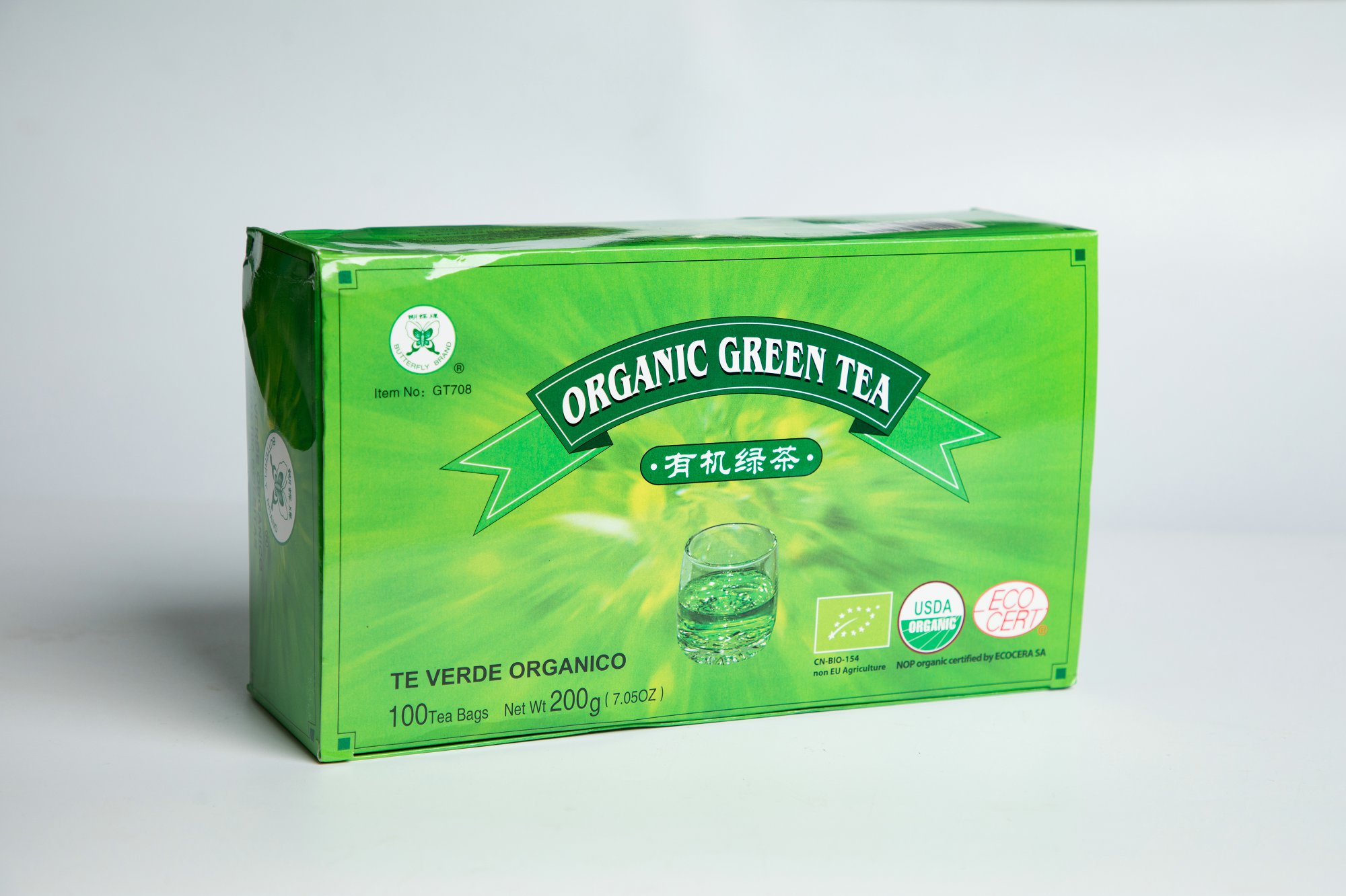 Organic Green Tea Bag #GT708 2GX100BAGS